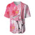 Hawaiian Cocktail Valentine Day Baseball Jersey Hibiscus Kakau Pattern Pink Version LT03 Pink - Polynesian Pride