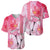 Hawaiian Cocktail Valentine Day Baseball Jersey Hibiscus Kakau Pattern Pink Version LT03 - Polynesian Pride