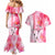 Hawaiian Cocktail Valentine Day Couples Matching Mermaid Dress and Hawaiian Shirt Hibiscus Kakau Pattern Pink Version LT03 - Polynesian Pride