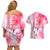 Hawaiian Cocktail Valentine Day Couples Matching Off Shoulder Short Dress and Hawaiian Shirt Hibiscus Kakau Pattern Pink Version LT03 - Polynesian Pride