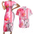 Hawaiian Cocktail Valentine Day Couples Matching Short Sleeve Bodycon Dress and Hawaiian Shirt Hibiscus Kakau Pattern Pink Version LT03 Pink - Polynesian Pride