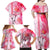 Hawaiian Cocktail Valentine Day Family Matching Off Shoulder Maxi Dress and Hawaiian Shirt Hibiscus Kakau Pattern Pink Version LT03 - Polynesian Pride