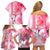 Hawaiian Cocktail Valentine Day Family Matching Off Shoulder Short Dress and Hawaiian Shirt Hibiscus Kakau Pattern Pink Version LT03 - Polynesian Pride