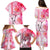 Hawaiian Cocktail Valentine Day Family Matching Puletasi and Hawaiian Shirt Hibiscus Kakau Pattern Pink Version LT03 - Polynesian Pride