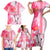 Hawaiian Cocktail Valentine Day Family Matching Short Sleeve Bodycon Dress and Hawaiian Shirt Hibiscus Kakau Pattern Pink Version LT03 - Polynesian Pride