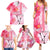 Hawaiian Cocktail Valentine Day Family Matching Summer Maxi Dress and Hawaiian Shirt Hibiscus Kakau Pattern Pink Version LT03 - Polynesian Pride