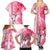 Hawaiian Cocktail Valentine Day Family Matching Summer Maxi Dress and Hawaiian Shirt Hibiscus Kakau Pattern Pink Version LT03 - Polynesian Pride