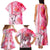 Hawaiian Cocktail Valentine Day Family Matching Tank Maxi Dress and Hawaiian Shirt Hibiscus Kakau Pattern Pink Version LT03 - Polynesian Pride