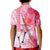 Hawaiian Cocktail Valentine Day Kid Polo Shirt Hibiscus Kakau Pattern Pink Version LT03 - Polynesian Pride