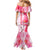 Hawaiian Cocktail Valentine Day Mermaid Dress Hibiscus Kakau Pattern Pink Version LT03 - Polynesian Pride