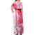 Hawaiian Cocktail Valentine Day Off Shoulder Maxi Dress Hibiscus Kakau Pattern Pink Version LT03 - Polynesian Pride