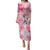 Hawaiian Cocktail Valentine Day Puletasi Hibiscus Kakau Pattern Pink Version LT03 Long Dress Pink - Polynesian Pride