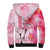 Hawaiian Cocktail Valentine Day Sherpa Hoodie Hibiscus Kakau Pattern Pink Version LT03 - Polynesian Pride