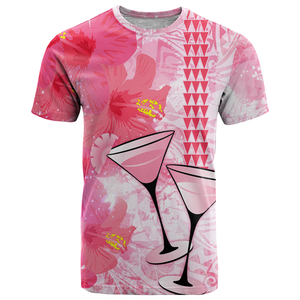 Hawaiian Cocktail Valentine Day T Shirt Hibiscus Kakau Pattern Pink Version LT03 Pink - Polynesian Pride