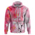 Hawaiian Cocktail Valentine Day Zip Hoodie Hibiscus Kakau Pattern Pink Version LT03 Zip Hoodie Pink - Polynesian Pride