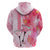 Hawaiian Cocktail Valentine Day Zip Hoodie Hibiscus Kakau Pattern Pink Version LT03 - Polynesian Pride