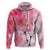 Hawaiian Cocktail Valentine Day Zip Hoodie Hibiscus Kakau Pattern Pink Version LT03 Pullover Hoodie Pink - Polynesian Pride