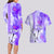 Hawaiian Cocktail Valentine Day Couples Matching Long Sleeve Bodycon Dress and Hawaiian Shirt Hibiscus Kakau Pattern Purple Version LT03 - Polynesian Pride