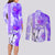 Hawaiian Cocktail Valentine Day Couples Matching Long Sleeve Bodycon Dress and Long Sleeve Button Shirt Hibiscus Kakau Pattern Purple Version LT03 - Polynesian Pride