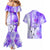 Hawaiian Cocktail Valentine Day Couples Matching Mermaid Dress and Hawaiian Shirt Hibiscus Kakau Pattern Purple Version LT03 - Polynesian Pride