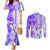 Hawaiian Cocktail Valentine Day Couples Matching Mermaid Dress and Long Sleeve Button Shirt Hibiscus Kakau Pattern Purple Version LT03 Purple - Polynesian Pride