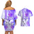 Hawaiian Cocktail Valentine Day Couples Matching Off Shoulder Short Dress and Hawaiian Shirt Hibiscus Kakau Pattern Purple Version LT03 - Polynesian Pride