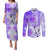 Hawaiian Cocktail Valentine Day Couples Matching Puletasi and Long Sleeve Button Shirt Hibiscus Kakau Pattern Purple Version LT03 Purple - Polynesian Pride