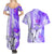 Hawaiian Cocktail Valentine Day Couples Matching Summer Maxi Dress and Hawaiian Shirt Hibiscus Kakau Pattern Purple Version LT03 - Polynesian Pride