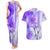 Hawaiian Cocktail Valentine Day Couples Matching Tank Maxi Dress and Hawaiian Shirt Hibiscus Kakau Pattern Purple Version LT03 Purple - Polynesian Pride