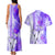 Hawaiian Cocktail Valentine Day Couples Matching Tank Maxi Dress and Hawaiian Shirt Hibiscus Kakau Pattern Purple Version LT03 - Polynesian Pride