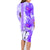 Hawaiian Cocktail Valentine Day Family Matching Long Sleeve Bodycon Dress and Hawaiian Shirt Hibiscus Kakau Pattern Purple Version LT03 - Polynesian Pride