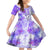 Hawaiian Cocktail Valentine Day Family Matching Off Shoulder Long Sleeve Dress and Hawaiian Shirt Hibiscus Kakau Pattern Purple Version LT03 Daughter's Dress Purple - Polynesian Pride