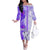 Hawaiian Cocktail Valentine Day Family Matching Off Shoulder Long Sleeve Dress and Hawaiian Shirt Hibiscus Kakau Pattern Purple Version LT03 Mom's Dress Purple - Polynesian Pride