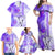 Hawaiian Cocktail Valentine Day Family Matching Off Shoulder Maxi Dress and Hawaiian Shirt Hibiscus Kakau Pattern Purple Version LT03 - Polynesian Pride