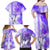 Hawaiian Cocktail Valentine Day Family Matching Off Shoulder Maxi Dress and Hawaiian Shirt Hibiscus Kakau Pattern Purple Version LT03 - Polynesian Pride