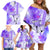 Hawaiian Cocktail Valentine Day Family Matching Off Shoulder Short Dress and Hawaiian Shirt Hibiscus Kakau Pattern Purple Version LT03 - Polynesian Pride