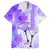 Hawaiian Cocktail Valentine Day Family Matching Puletasi and Hawaiian Shirt Hibiscus Kakau Pattern Purple Version LT03 Dad's Shirt - Short Sleeve Purple - Polynesian Pride