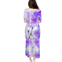 Hawaiian Cocktail Valentine Day Family Matching Puletasi and Hawaiian Shirt Hibiscus Kakau Pattern Purple Version LT03 - Polynesian Pride