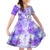 Hawaiian Cocktail Valentine Day Family Matching Short Sleeve Bodycon Dress and Hawaiian Shirt Hibiscus Kakau Pattern Purple Version LT03 Daughter's Dress Purple - Polynesian Pride