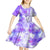 Hawaiian Cocktail Valentine Day Kid Short Sleeve Dress Hibiscus Kakau Pattern Purple Version LT03 - Polynesian Pride