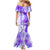 Hawaiian Cocktail Valentine Day Mermaid Dress Hibiscus Kakau Pattern Purple Version LT03 - Polynesian Pride