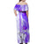 Hawaiian Cocktail Valentine Day Off Shoulder Maxi Dress Hibiscus Kakau Pattern Purple Version LT03 - Polynesian Pride