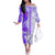 Hawaiian Cocktail Valentine Day Off The Shoulder Long Sleeve Dress Hibiscus Kakau Pattern Purple Version LT03 Women Purple - Polynesian Pride