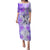 Hawaiian Cocktail Valentine Day Puletasi Hibiscus Kakau Pattern Purple Version LT03 Long Dress Purple - Polynesian Pride