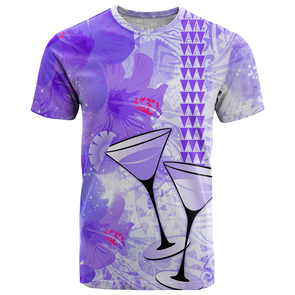 Hawaiian Cocktail Valentine Day T Shirt Hibiscus Kakau Pattern Purple Version LT03 Purple - Polynesian Pride