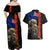 New Zealand Kiwi Soldier ANZAC Couples Matching Off Shoulder Maxi Dress and Hawaiian Shirt Red Poppy Flower and Silver Fern Pattern LT03 - Polynesian Pride