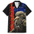 New Zealand Kiwi Soldier ANZAC Family Matching Long Sleeve Bodycon Dress and Hawaiian Shirt Red Poppy Flower and Silver Fern Pattern LT03 Dad's Shirt - Short Sleeve Black - Polynesian Pride