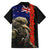 New Zealand Kiwi Soldier ANZAC Family Matching Off Shoulder Long Sleeve Dress and Hawaiian Shirt Red Poppy Flower and Silver Fern Pattern LT03 - Polynesian Pride