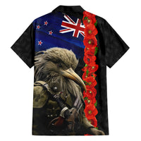 New Zealand Kiwi Soldier ANZAC Family Matching Puletasi and Hawaiian Shirt Red Poppy Flower and Silver Fern Pattern LT03 - Polynesian Pride