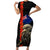 New Zealand Kiwi Soldier ANZAC Family Matching Short Sleeve Bodycon Dress and Hawaiian Shirt Red Poppy Flower and Silver Fern Pattern LT03 Mom's Dress Black - Polynesian Pride